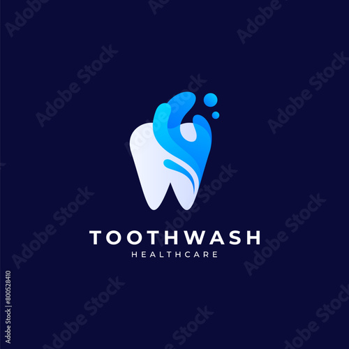 tooth and water for dental logos, mouthwashes and dental clinics