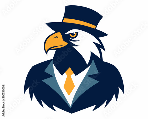 Vintage Gentleman eagle head logo on white background