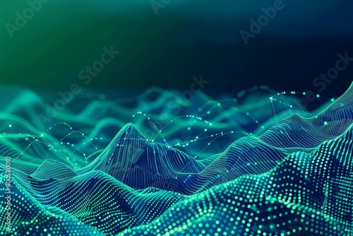 Abstract Data Hills: Cyber Nano Connectivity in 3D Blue-Green
