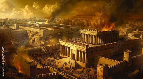 Historic event of Destruction of the 2nd Jewish temple. Bible stories