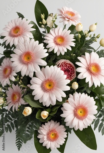 Bouquet of roses  daisies and gerberas