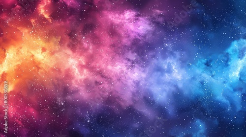   A vibrant expanse teeming with myriad stars  encircled by a celestial canvas of pink  blue  yellow  and purple clouds