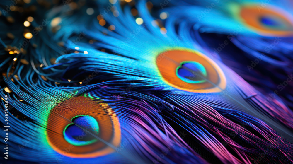 Obraz premium peacock feather close up