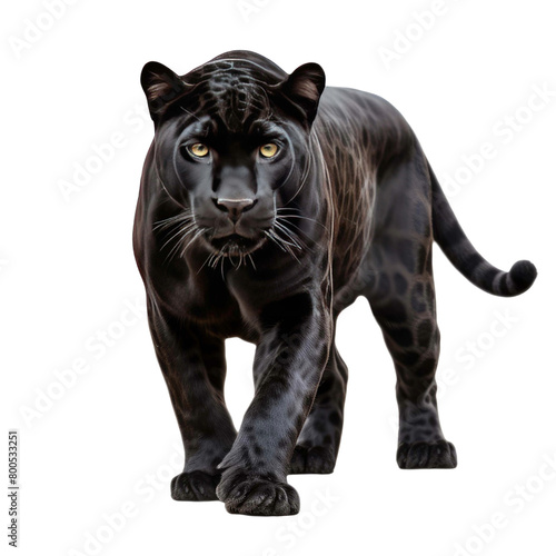 black panther isolated on a transparent background