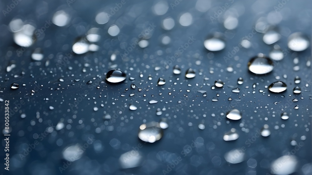 Texture of Raindrops on Blue Glass Surface Texture of Raindrops on Blue Glass Surface