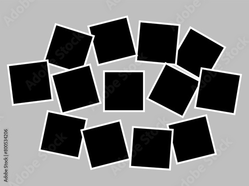 Photo frames. Blank photo collage template made of many parts. Eps 10