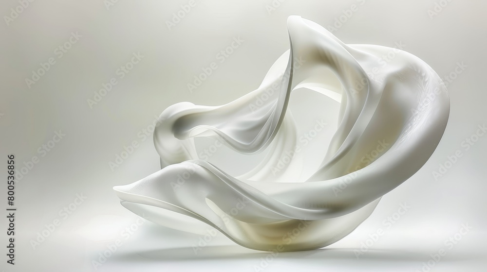 A clear white object against a uniform white background, with a slightly out-of-focus white object overlaid at its center A clear white object against a uniform white background, with a slightly out-of-focus white object overlaid at its center