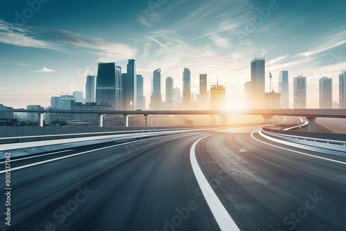 Leading Business Concept  Futuristic City Highway of Success