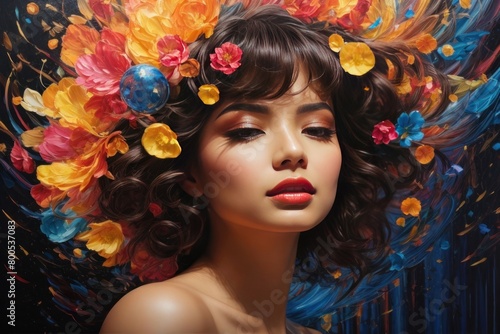 portrait of woman with creative hairstyle