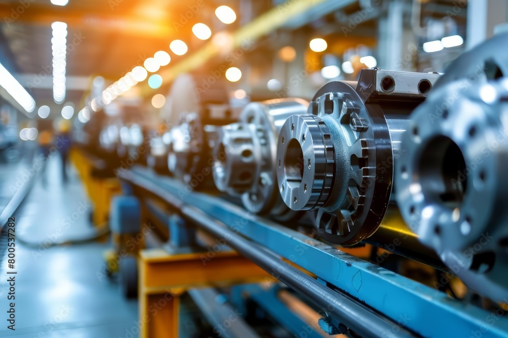 Fototapeta premium A factory production line of bottled water.