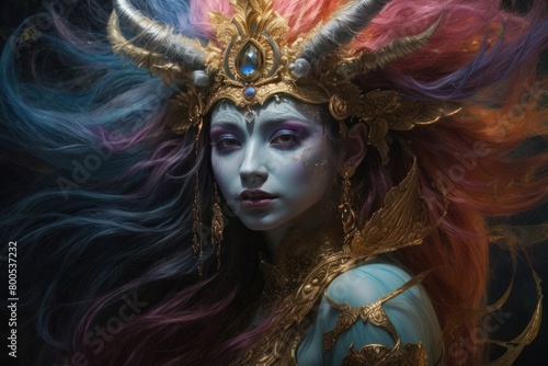 portrait of a woman in carnival mask