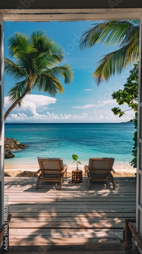 luxury travel, romantic beach getaway holidays for honeymoon couple, tropical vacation in luxurious hotel © Павел Озарчук