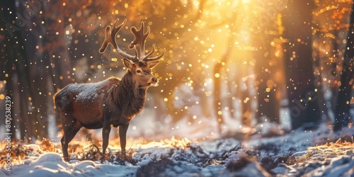 graceful deer in a snowy forest