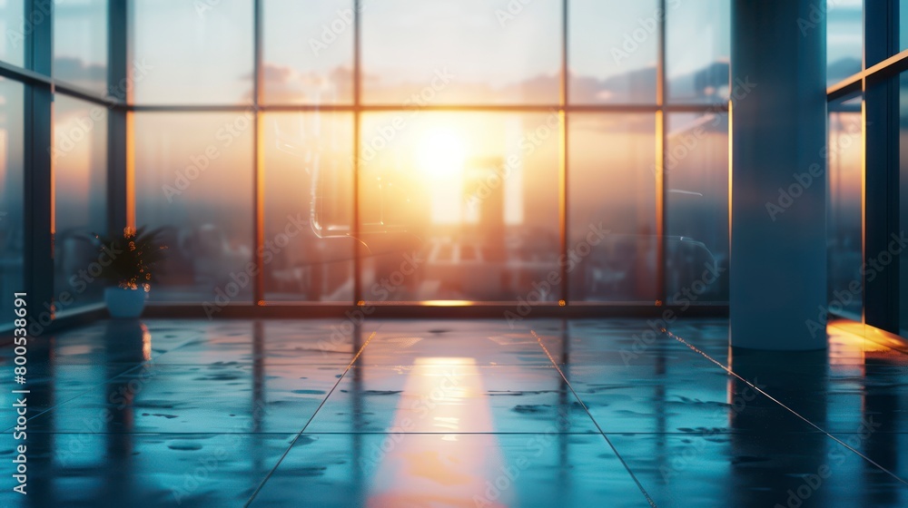 Modern Office with Beautiful blurred background. Light modern office interior with panoramic windows and beautiful lighting. High Quality Image Modern Office with Beautiful blurred background. Light modern office interior with panoramic windows and beautiful lighting. High Quality Image