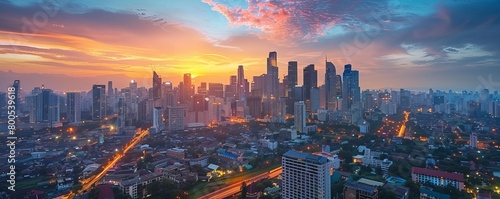 Modern cityscape with skyscrapers, Makati, Manila, Philippines photo