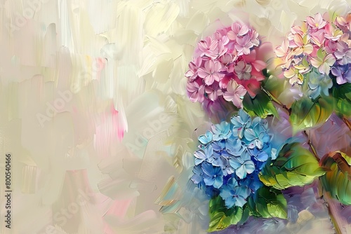 Wallpaper Mural Colorful Hydrangea Blooms: Printable Spring Artwork for Interior Decoration Torontodigital.ca