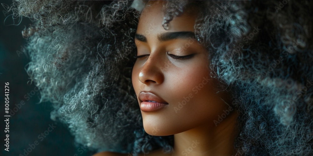 Girl With Afro Hair Studio Portrait Girl With Afro Hair Studio Portrait