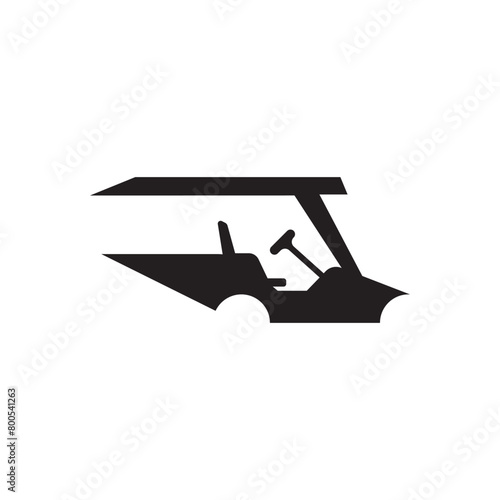 Golf car logo icon design vector illustration template