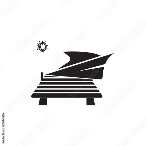 Sea pier logo icon vector design element logo template