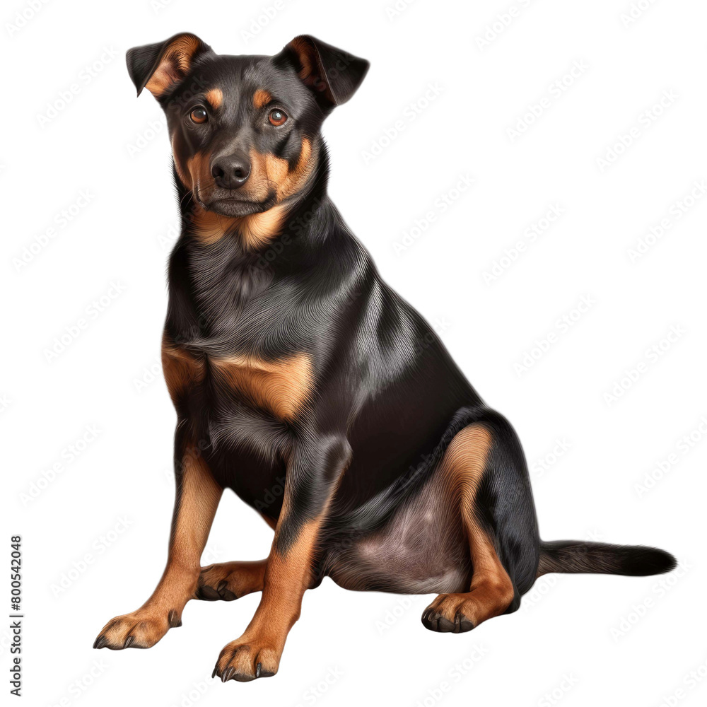 breed dog sitting isolated on a transparent background