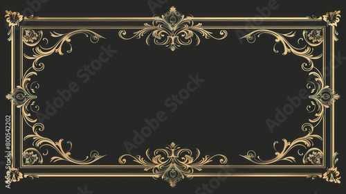 vintage decorative border with intricate details with free space