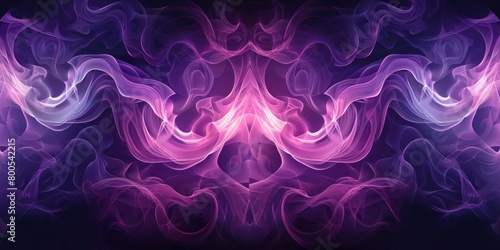 illustration of abstract geometric background with purple curvy lines forming symmetric ornament photo