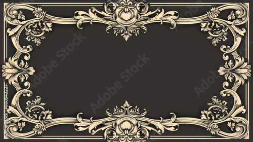 vintage decorative border with intricate details with free space