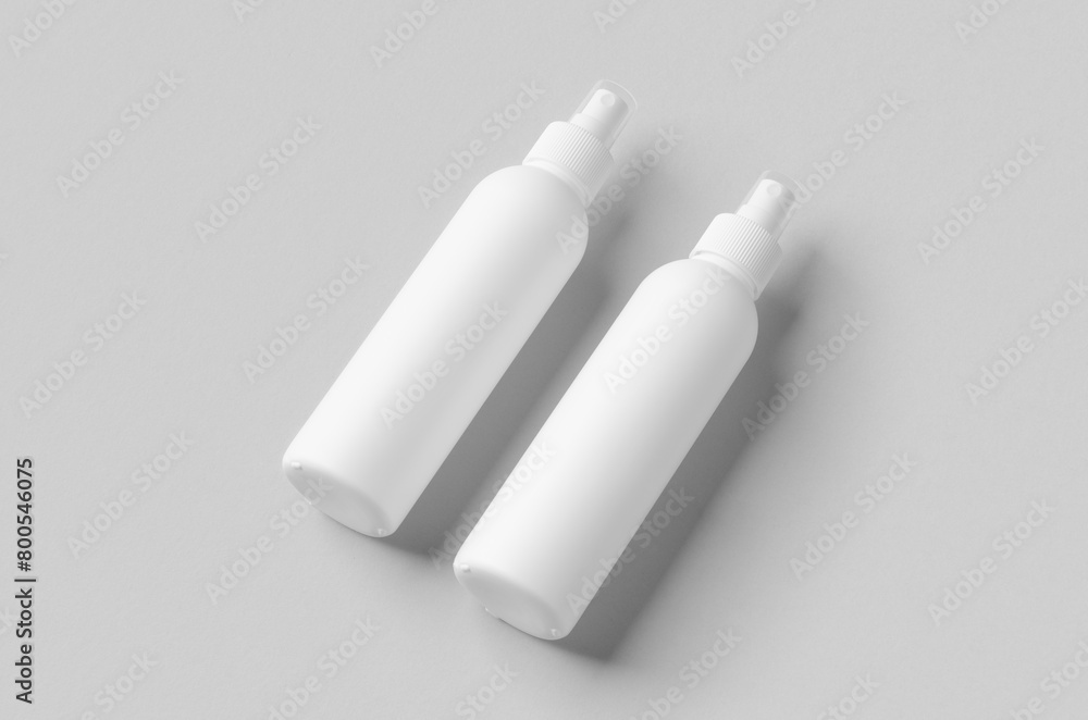 White cosmetic spray bottle mockup. White cosmetic spray bottle mockup.