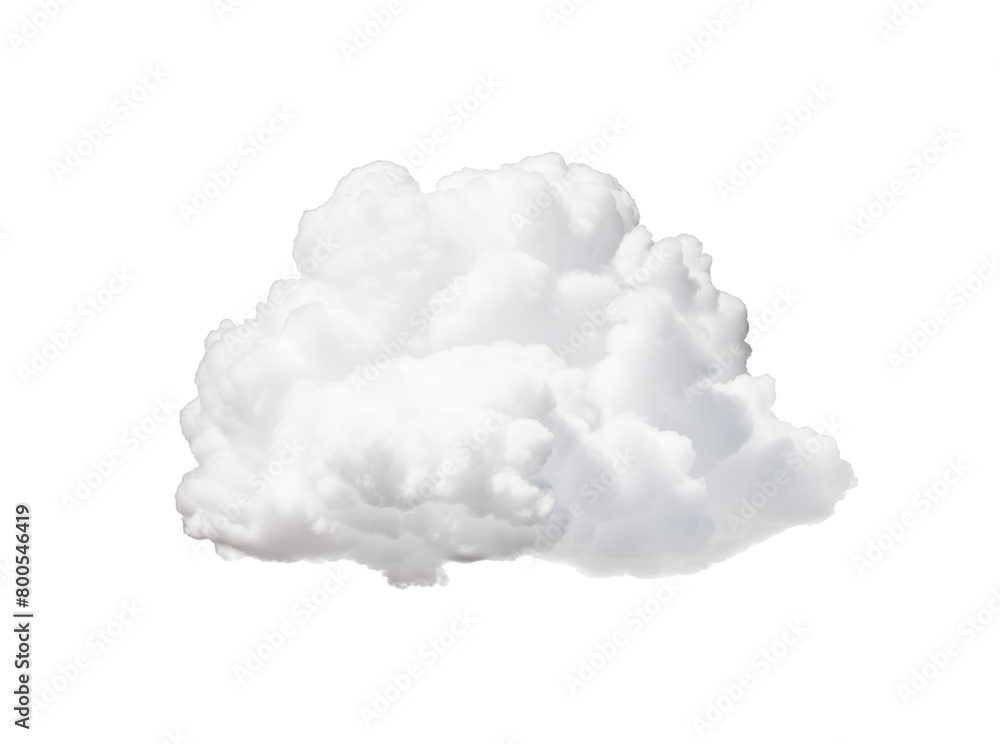 Fluffy cumulus clouds on a clean isolated on a transparent background. Generative AI Fluffy cumulus clouds on a clean isolated on a transparent background. Generative AI