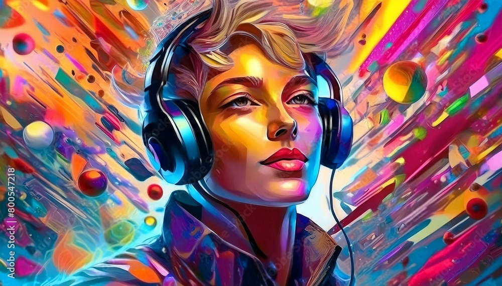 Fototapeta premium art, person illustration, background, material, illustration, art, graphic, design, cool, designer, Generative AI
