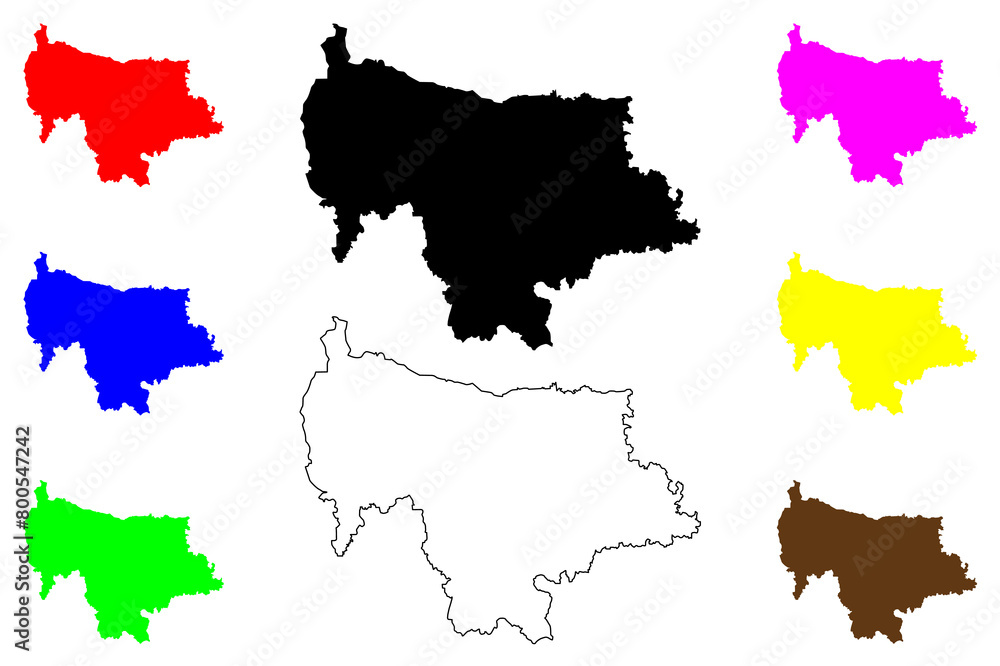 Obraz premium Mymensingh Division (Administrative Divisions of Bangladesh) map vector illustration, scribble sketch Mymensingh map