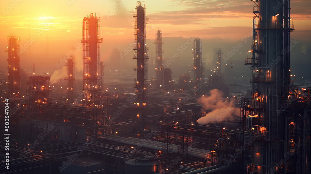 Eco-Friendly Chemical Plant Operations in the Warm Glow of Dawn Eco-Friendly Chemical Plant Operations in the Warm Glow of Dawn