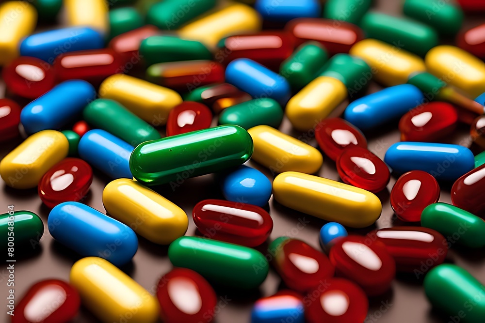 A close-up view of various pills and capsules showcasing the diversity in modern medication A close-up view of various pills and capsules showcasing the diversity in modern medication