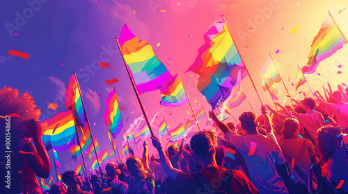 Wallpaper Mural Vibrant pride parade outdoor location with lively energy,ai Torontodigital.ca