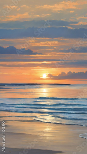 Sundown serenity, The calm and beauty of the beach at sunset.