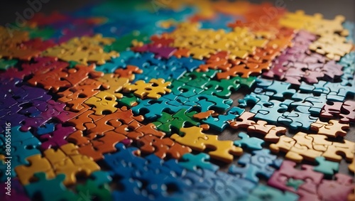 jig saw puzzle with different colors photo