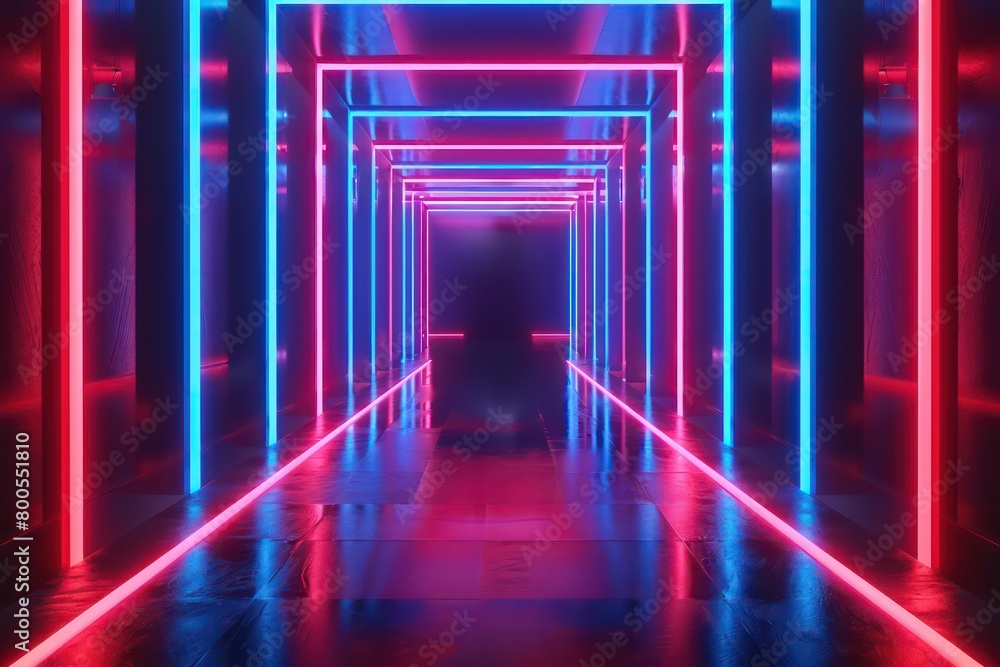 digital retrowave geometric background in neon red and blue digital retrowave geometric background in neon red and blue