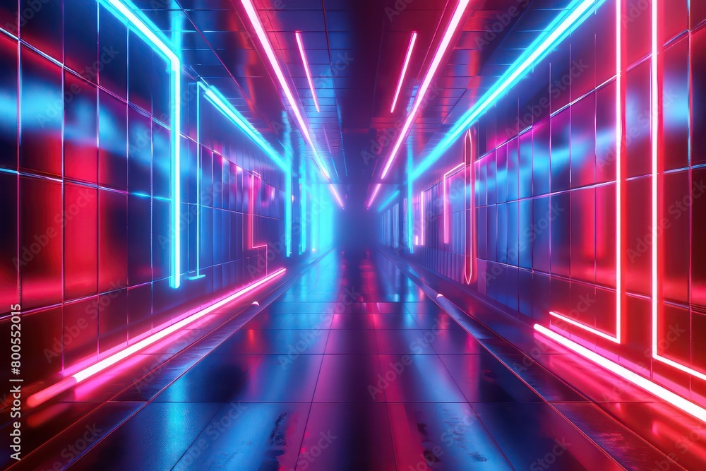 digital retrowave geometric background in neon red and blue digital retrowave geometric background in neon red and blue