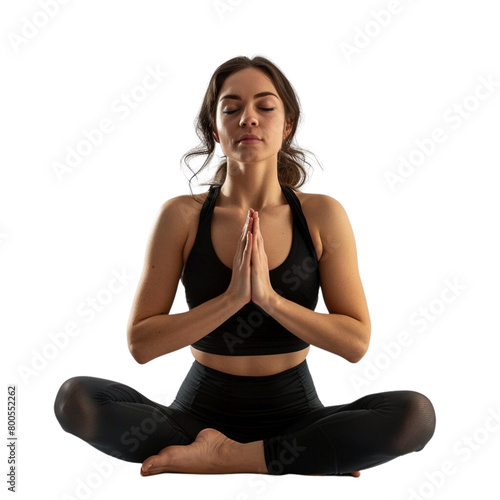 Woman yoga on transparent background. Ai generated © Kiron