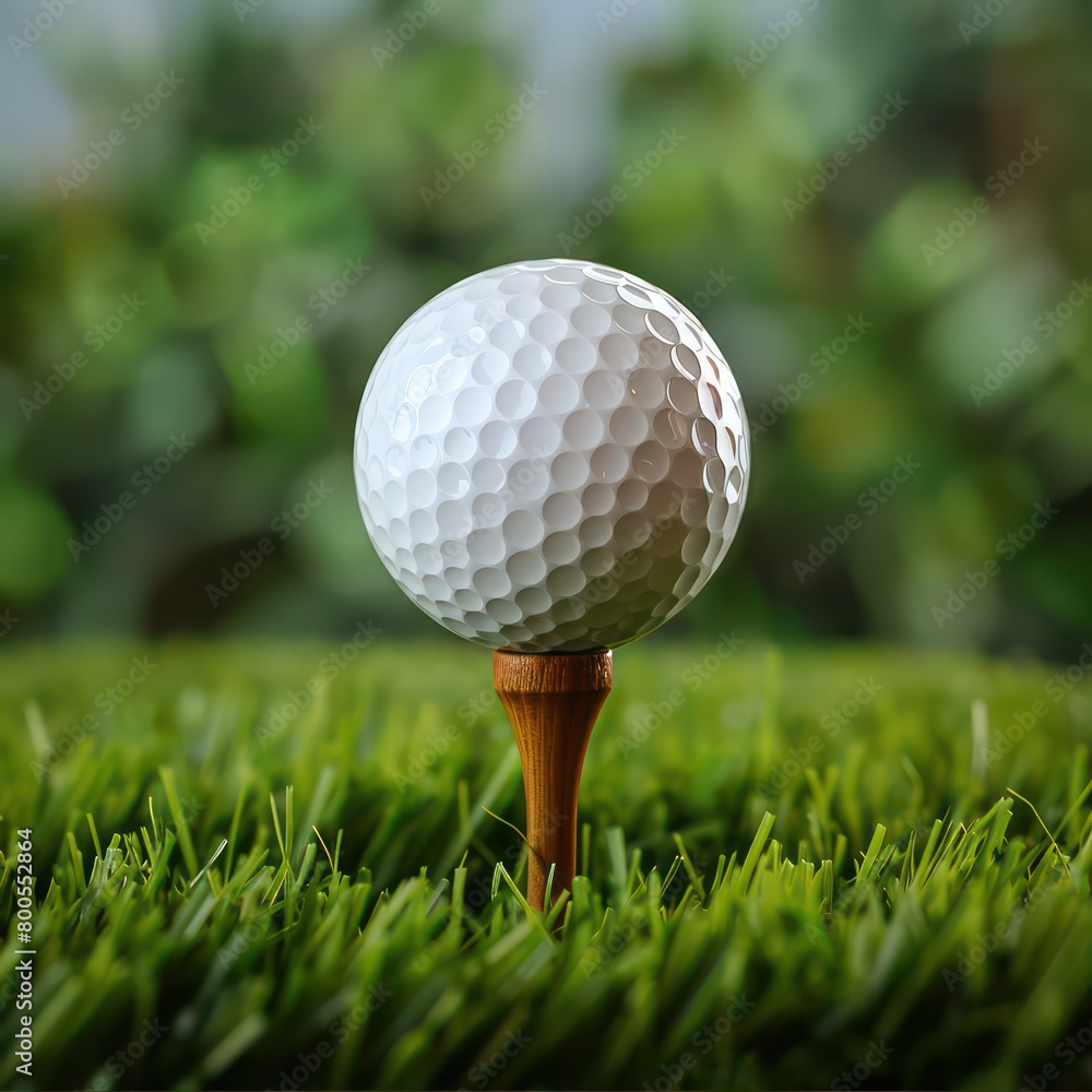 golf ball on a pinview from the ground level, nice depth and blurred background golf ball on a pinview from the ground level, nice depth and blurred background