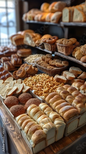 amazing head-up background full of bread, professional image and realistic colors