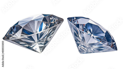 Set of diamonds on transparent background