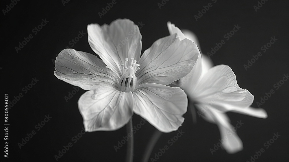 Fototapeta premium A monochromatic picture of a blossoming flower from its core to its center