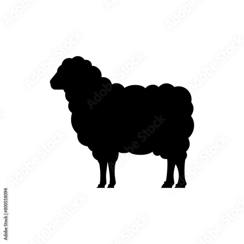 Sheep silhouette icon vector. Farm sheep, glyph, solid icon. Livestock concept. Kur sign on white background. Sheep meat solid sign. Mutton illustration. Dairy products. Milk symbol. Butcher logo.