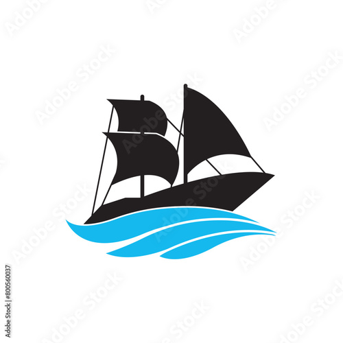 Sailboat symbol logo icon, vector illustration design