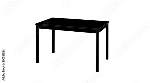 Vector Isolated Illustration of a Wooden Table. Black and white linear illustration
