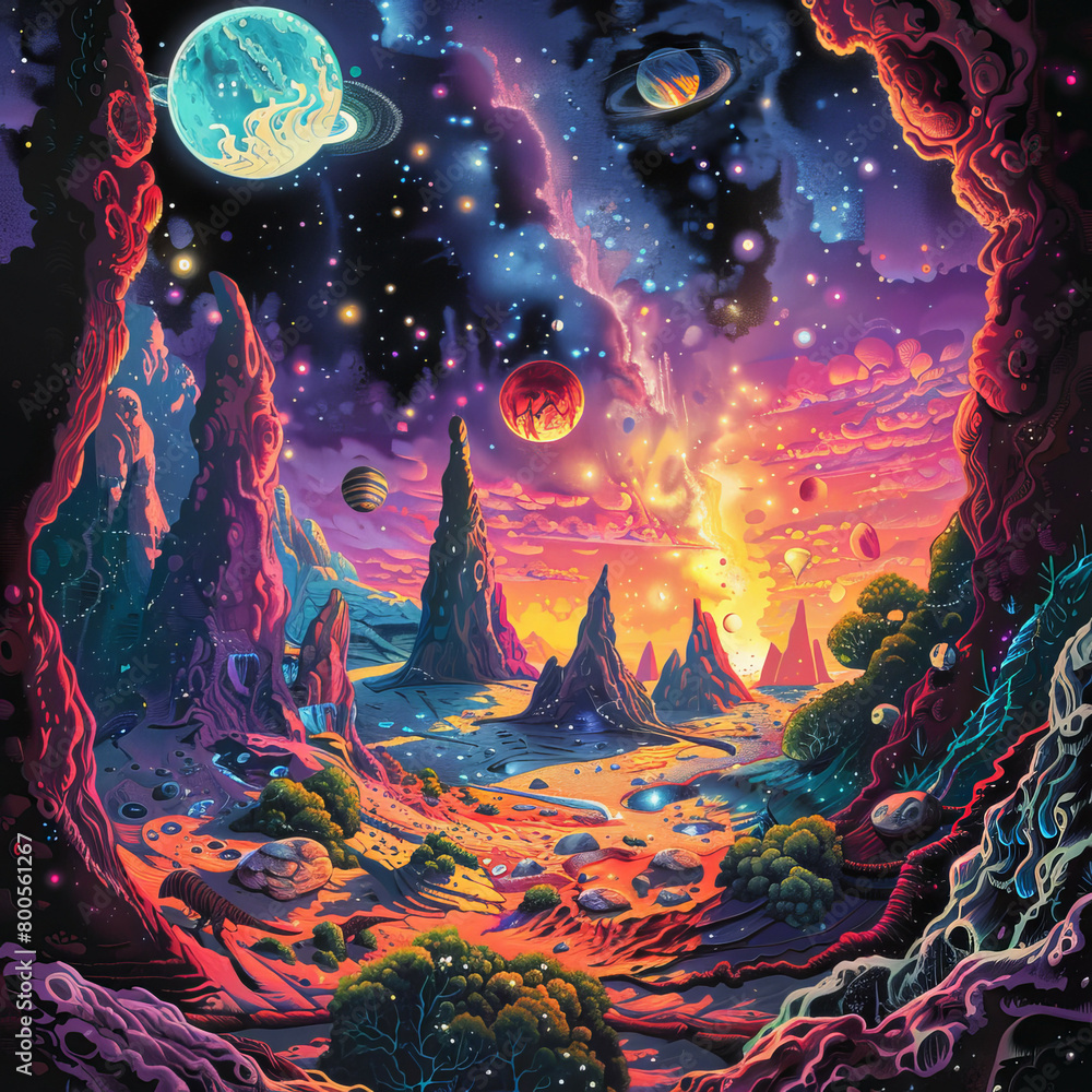 Obraz premium Galactic Depths Exploring the DeepRock Universe