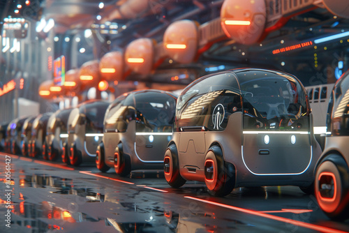 A concept visualization of a driverless electric car service  photo