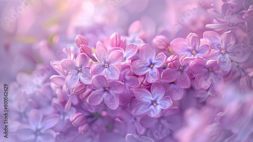 A beautiful macro image of delicate spring lilac violet flowers