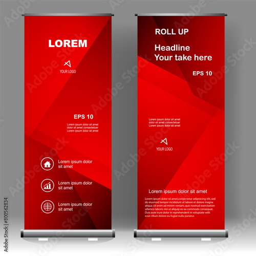 Business Roll up banner vertical template design, for brochure, business, flyer, infographics. modern x-banner and flag-banner advertising. vector illustration